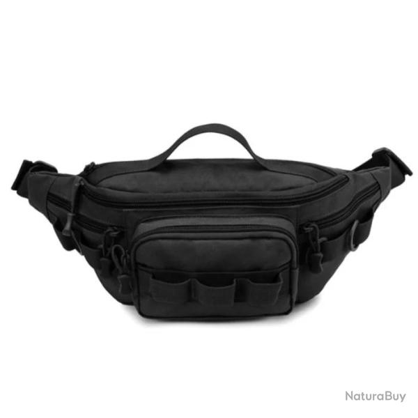 Sac Banane Militaire Multifonctionnel Syst�me Tactique Molle pour la Chasse, P�che, Randonn�e Noir