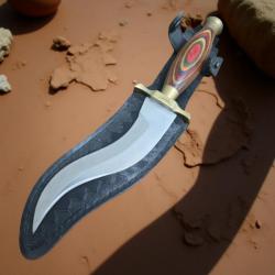 Poignard de chasse lame flamboyante 28cm