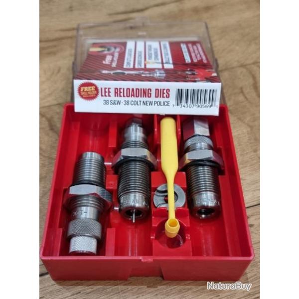 JEU D'OUTILS LEE CARBURE 3 OUTILS CALIBRE 38 H&R MAGNUM 38 H et R CARBINE SHELL HOLDER N�1 ref 90569