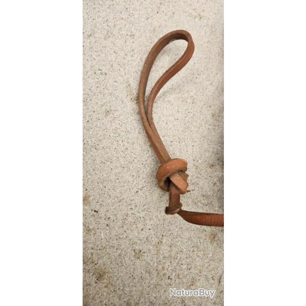 Longe laisse cuir chien de sang9m50 poign�e decousueTr�s bon �tat cuir