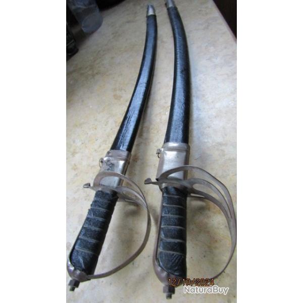 paire sabre briquet Indien Pakistan  r�cents pour d�coration