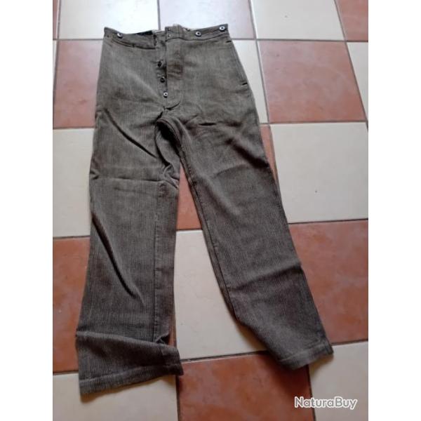 Pantalon velours ratine gris vintage  WWII  R�sistance FFI Maquis Taille S ARIES