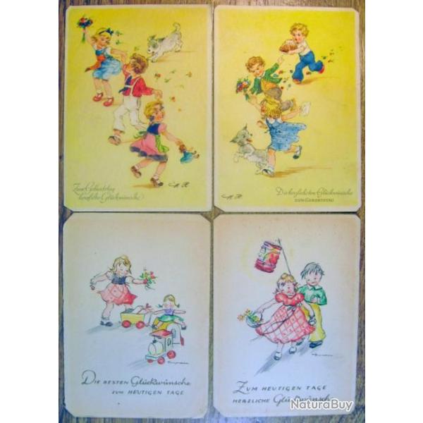 Cartes postales lot de 24 ancienne Germany - illustr� pour enfants 1930-40's
