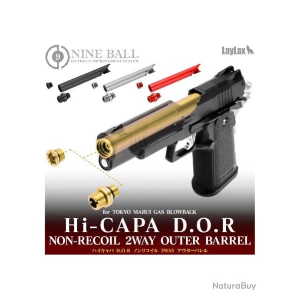 Outer barrel noir filet� alu pour HI-CAPA DOR tokyo marui NINEBALL