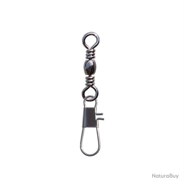 Emerillon Baril A Agrafe Interlock Noir Sert X6 T10 -14kg -10pcs