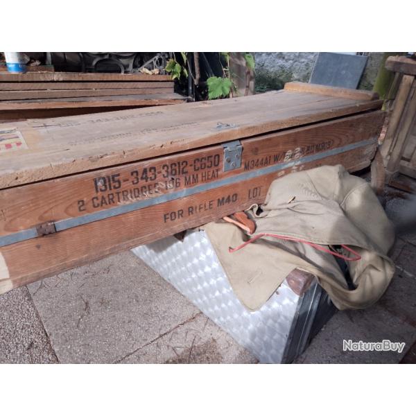 Caisse am�ricaine type 2 ND guerre mondiale pour obus d'artillerie tr�s bonne bon �tat