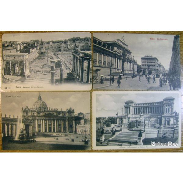 Cartes postales lot de 24 ancienne Italie - Rome, Milan, Pise, Pompi,et d'autres 1900's