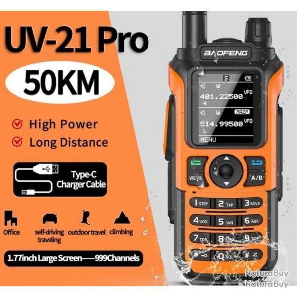 TALKIE WALKIE VHF BAOFENG UV-21 PRO Longue distance 999 canaux