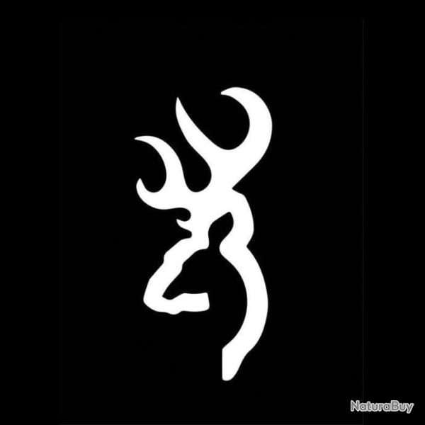 Autocollants BROWNING x2 chasse , d�co voiture camping car ou autres noir ou blanc !