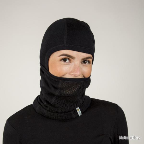 Balaclava cagoule laine m�rinos noire fine chaude noir