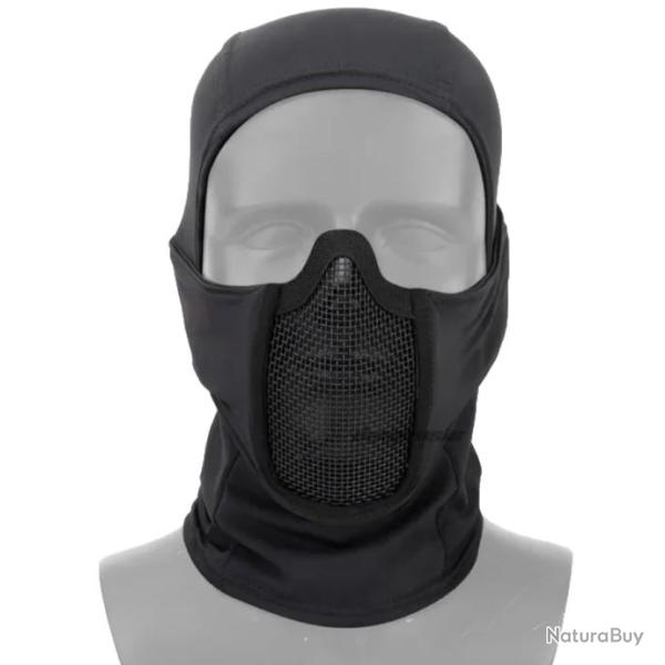 Masque Tactique de Protection en Maille d'Acier pour Airsoft et Paintball - L�ger et Respirant Noir