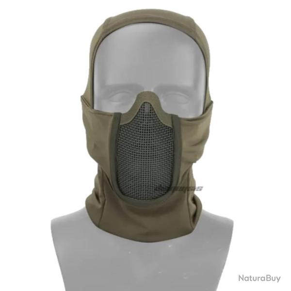 Masque Tactique de Protection en Maille d'Acier pour Airsoft et Paintball - L�ger et Respirant Vert