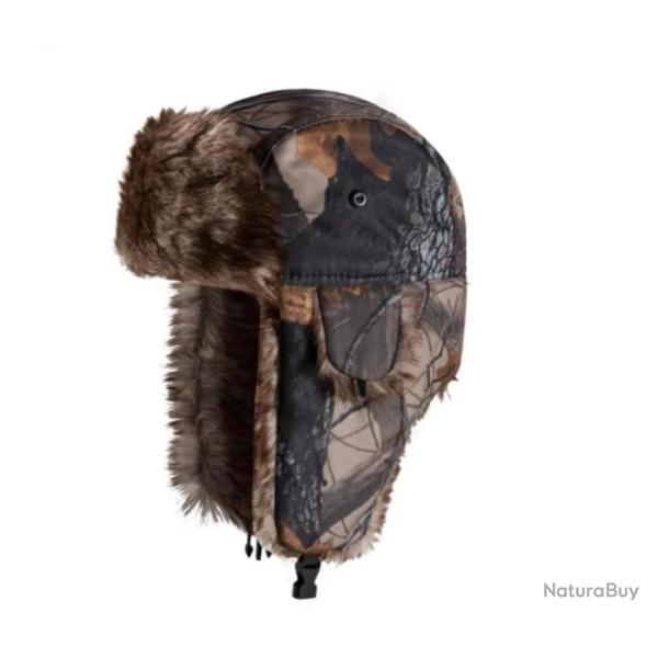 Chapka pour Chasse Activit�s ext�rieures - Fibre de Polyester Isolante, Id�ale pour l'Hiver Noir