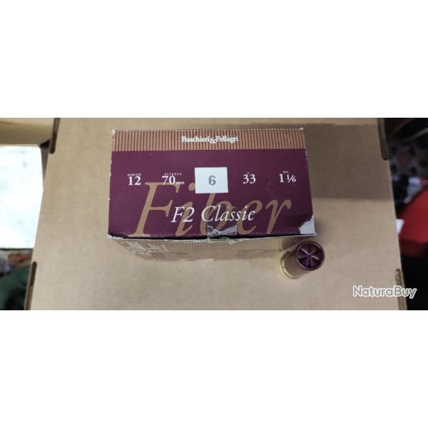 25 CARTOUCHES B&P - F2 CLASSIC FIBER BG - N�6 - 33GR - NEUF