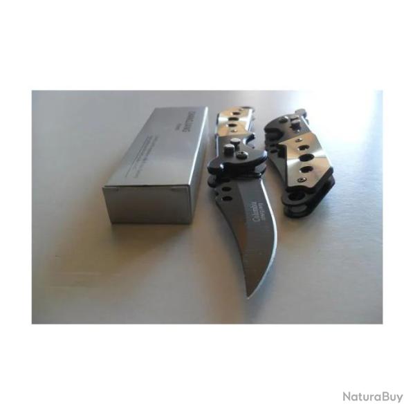 Couteau Automatique Lame Acier 9 Cm Manche Alu 11,5Cm Chasse P�che Bivouac