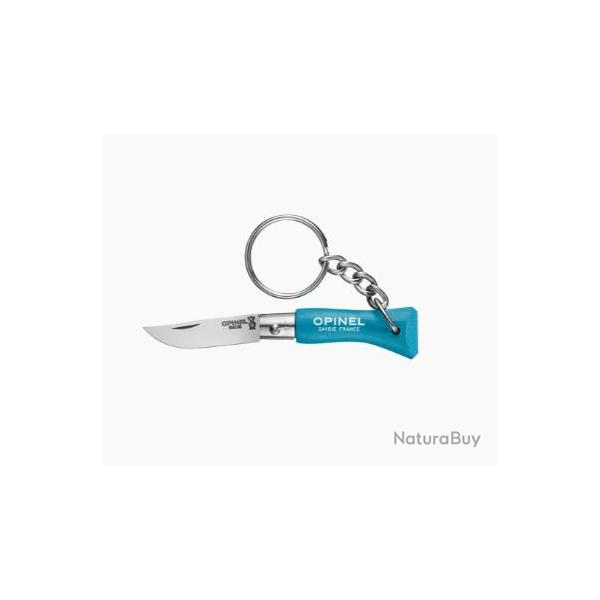 COUTEAU PLIANT OPINEL N�2 PORTE CL�S cyan