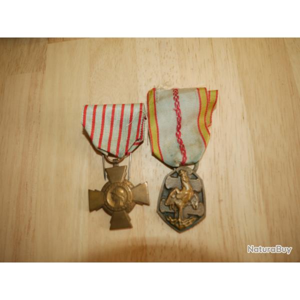 Lot de m�dailles Fran�aises d'un soldat ayant particip� � la Lib�ration