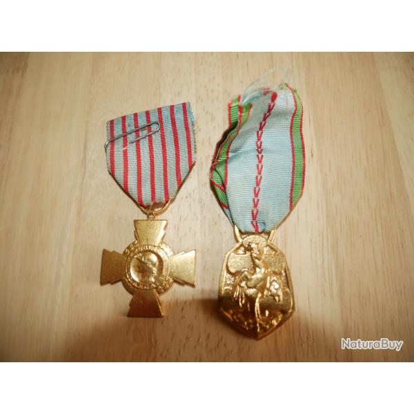 Lot de m�dailles Fran�aises d'un soldat ayant particip� � la Lib�ration (fabrication moderne)