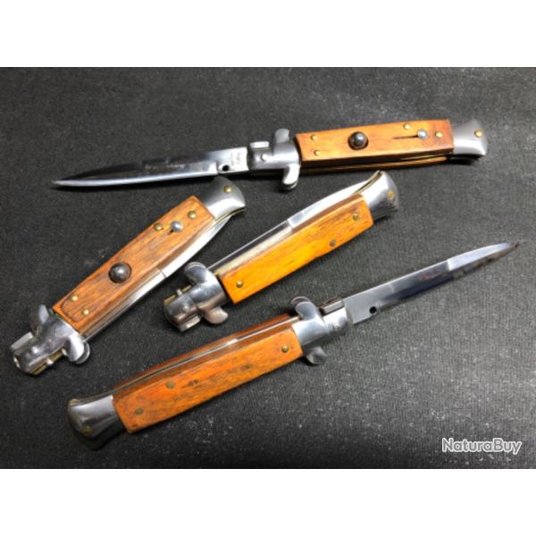 couteau automatique � cran d'arr�t bois