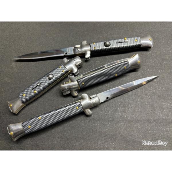 couteau automatique � cran d'arr�t gris