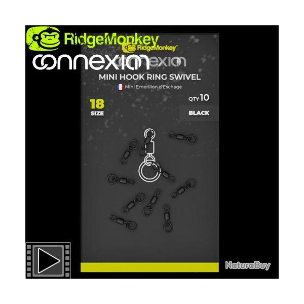 Emerillon � Anneau RidgeMonkey Connexion Mini Hook Ring T18 (par 10)