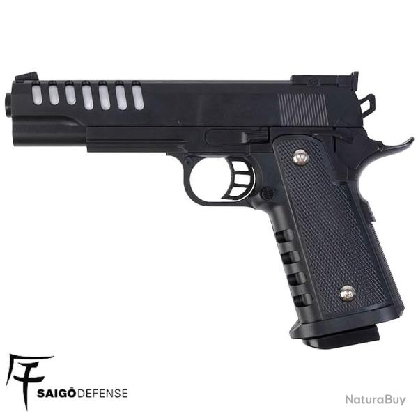 Pistolet airsoft SAIGO DEFENSE mod�le Hi-Capa, propulsion ressort, 0,2J , noir