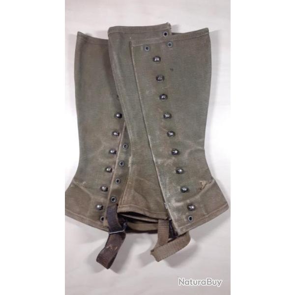 Paire de gu�tres U.S. WW2  coton infanterie origine