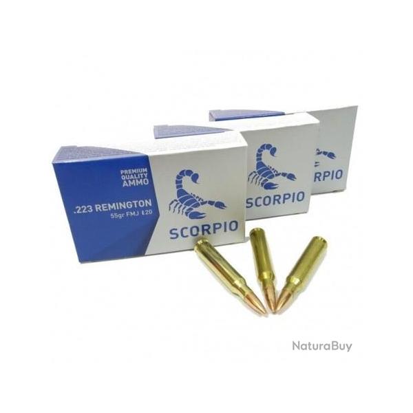 Munitions .223 REM  STV 55 grains FMJ cuivr�es 1 boite ( 20 munitions )