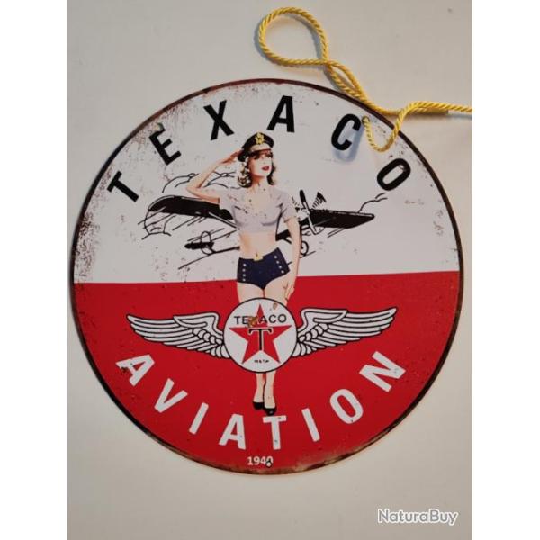 PLAQUE MTAL VINTAGE "TEXACO AVIATION"