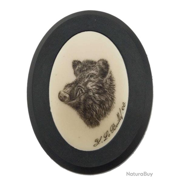 Calottes sanglier aspect ivoire ou argent Argent