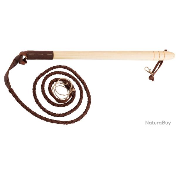 Fouet de chasse v�nerie manche bois, flotte cuir - Country