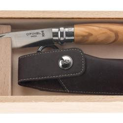Coffret couteau Opinel num&eacute;ro 8 - bois d'olivier