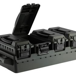 Set 4 caisses &agrave; munitions avec bac de transport
