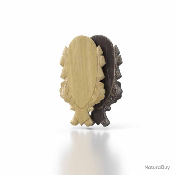 Plaque de Cerf Ch�ne sculpt� - 40 x 20 cm Clair