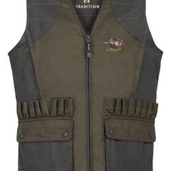 Gilet chasse tradition brode KAKI SANGLIER