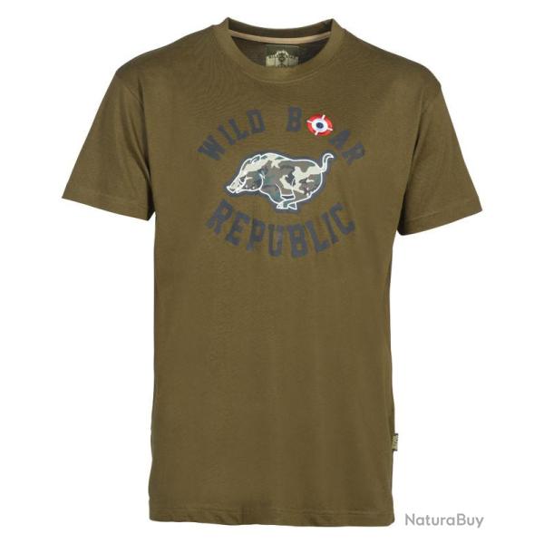 T shirt wild boar republic sanglier courant Beige