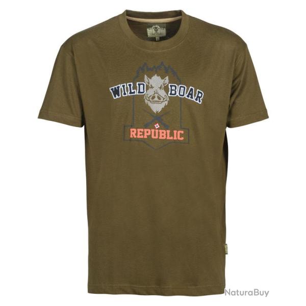 T shirt wild boar republic ii Kaki