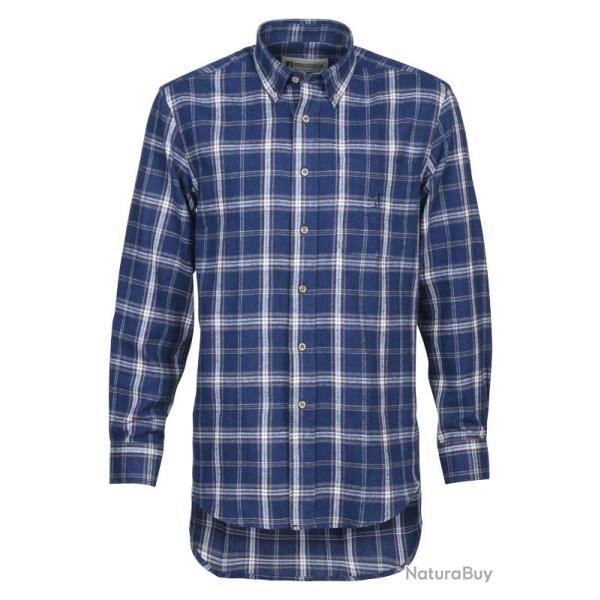 Chemise ardennes long pan BLEU MARRON