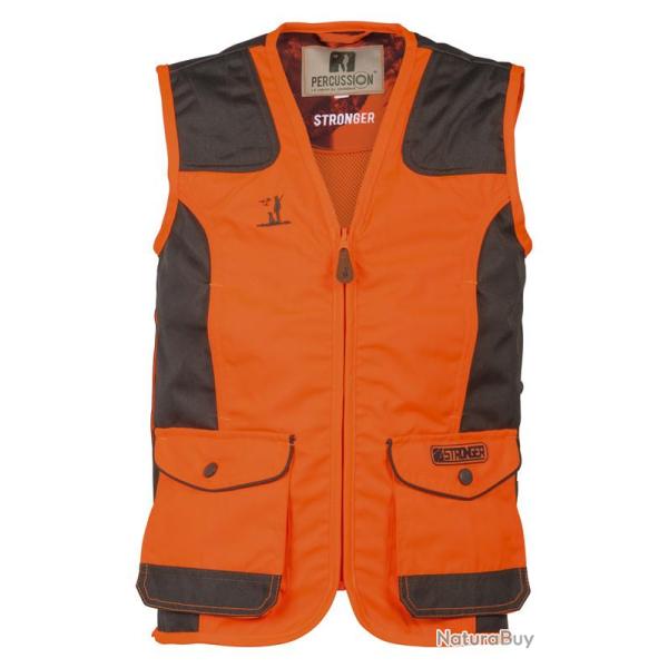 Gilet traque enfant Kaki - Orange 8A