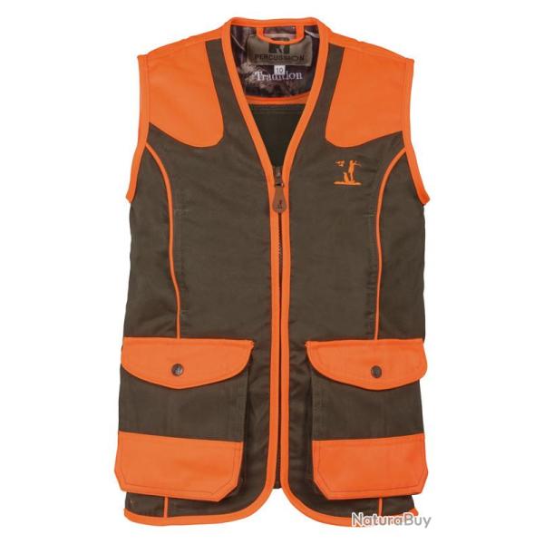 Gilet tradition enfant haute visibilite Kaki - Orange 12A