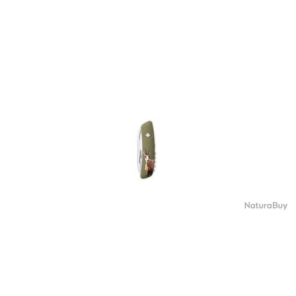 Couteaux suisses Swiza D05, olive, impression Chamois 7,5 cm