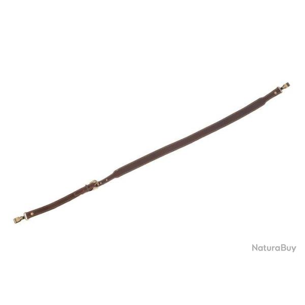 Bretelle plate croute grasse piqu�e larg 25 mm avec mousqueton