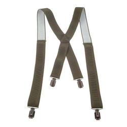 Bretelles sangle &eacute;lastique verte januel, 4 pinces bronze, largeur 3,5cm