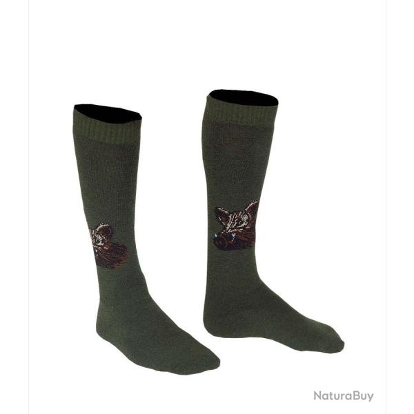 Chaussettes brod�es sanglier Somlys