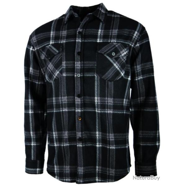 Chemise polaire carreaux noire Treeland