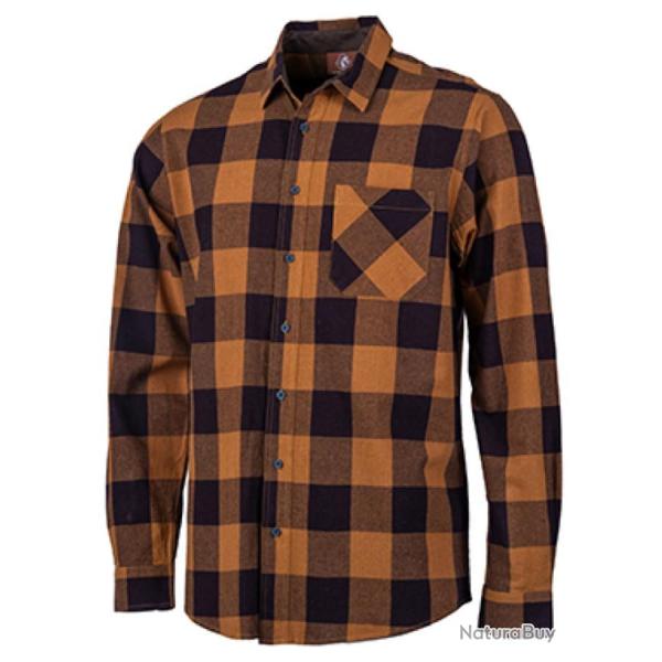 Chemise 100 coton carreaux orange Somlys
