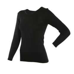 Pull femme chaud et fin en Soie et laine m&eacute;rinos noir