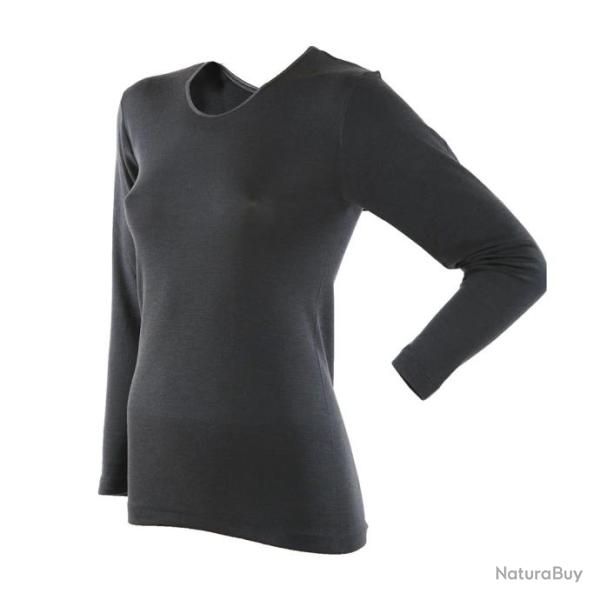 Pull femme chaud et fin en Soie et laine m�rinos gris