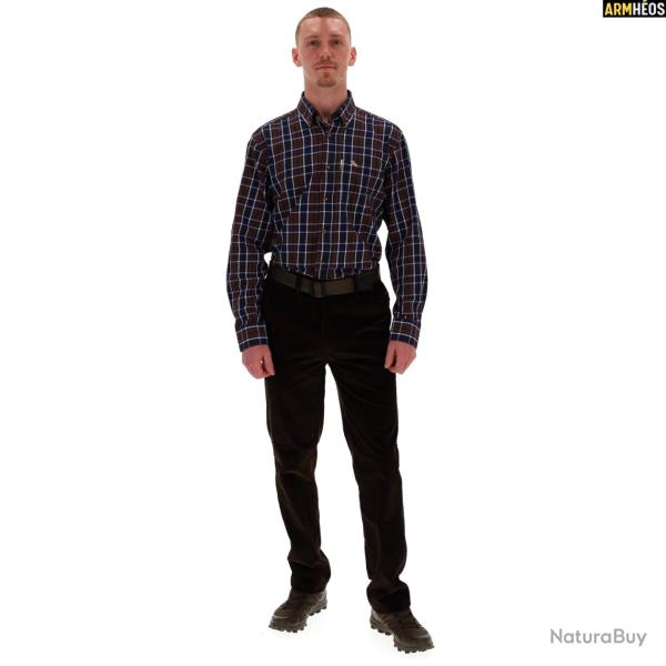 LIGNE VERNEY CARRON CHEMISE MERY MARRON BLEU