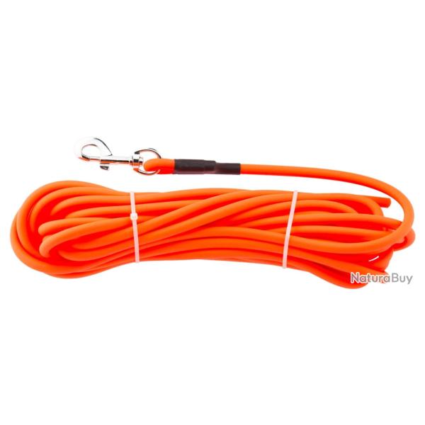 COUNTRY - LONGES SYNTH�TIQUES RONDES POUR CHIEN orange fluo diam�tre 10mm. LONGUEUR 10M.